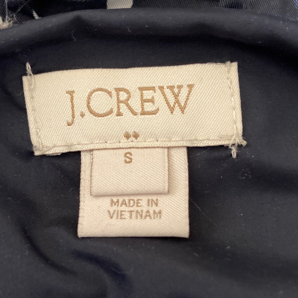 J. CREW navy polka-dot puffer vest, Sz Small. - Picture 4 of 6